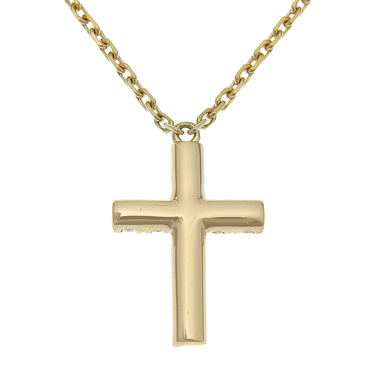 Symbol Cross Necklace Diamond Pink Gold K18PG