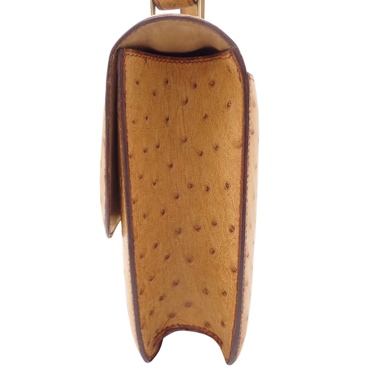 Constance 23 鸵鸟栗色皮革,金色五金配件,〇S 印记