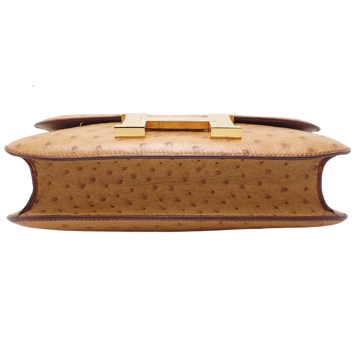 Constance 23 鸵鸟栗色皮革,金色五金配件,〇S 印记