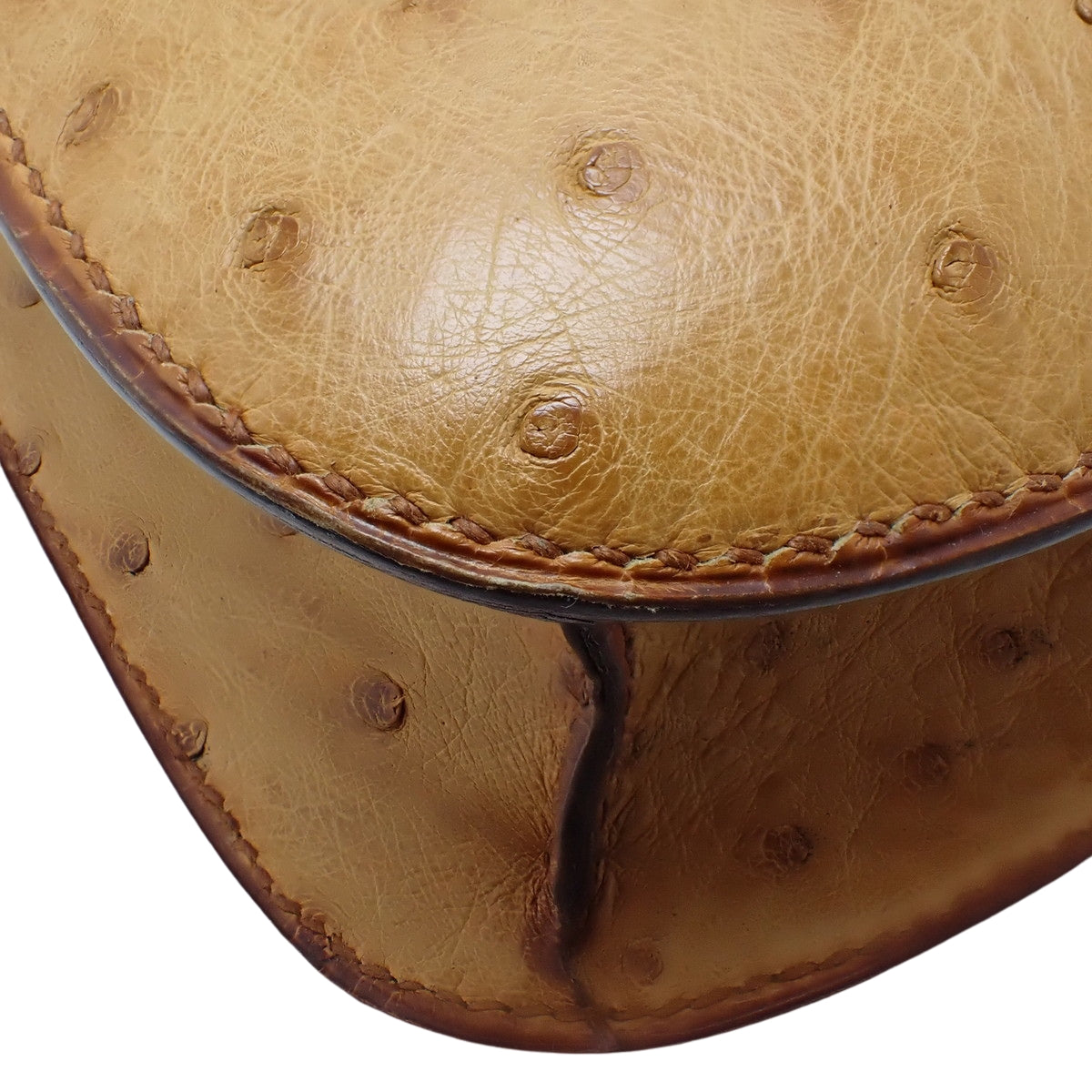 Constance 23 鸵鸟栗色皮革,金色五金配件,〇S 印记