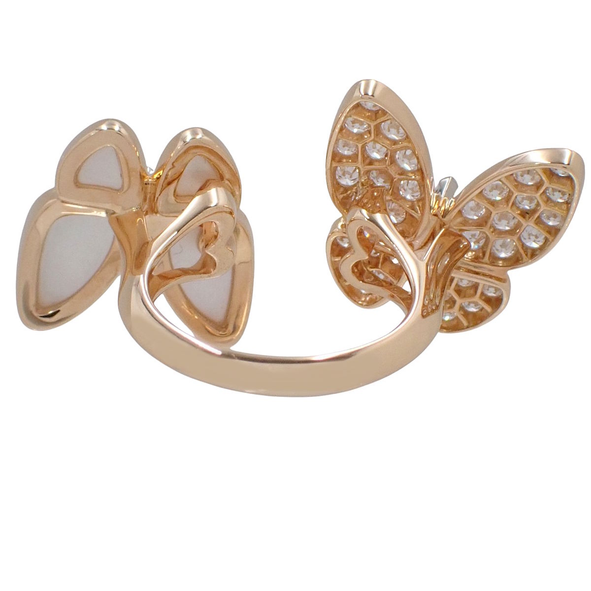 Entree Les Doors Ring, Diamond/Mother-of-Pearl, Pink Gold, 18K Gold