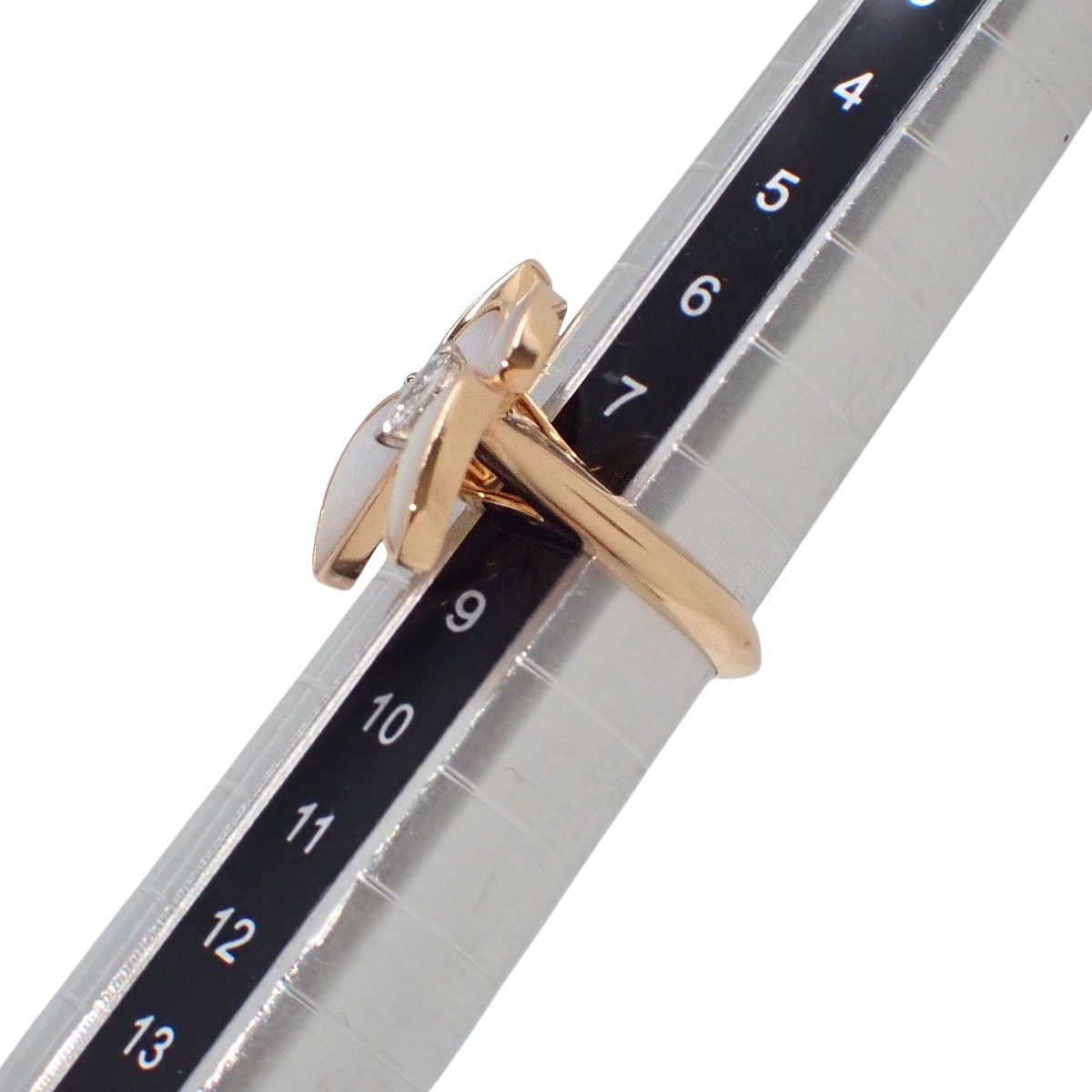 Entree Les Doors Ring, Diamond/Mother-of-Pearl, Pink Gold, 18K Gold