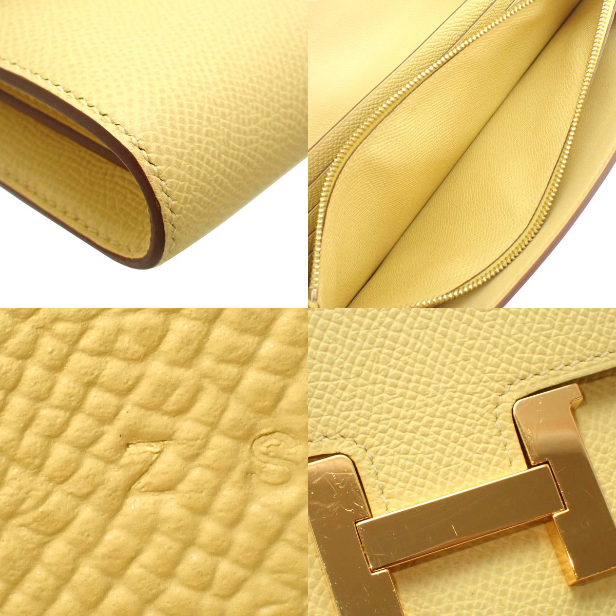 Constance Long To-Go Epsom Leather Jaune Poussin Gold Hardware Z Stamp