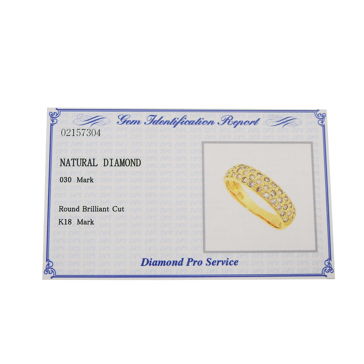 Diamond ring D0.30 Yellow gold K18YG 1.8g