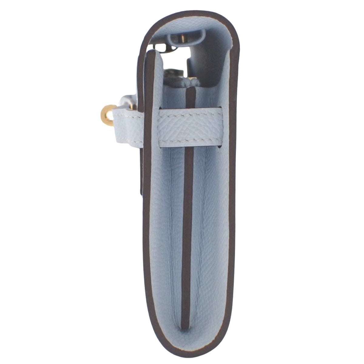 Kelly To Go 钱包,Epsom 皮革,蓝色,金色五金,D 字印记