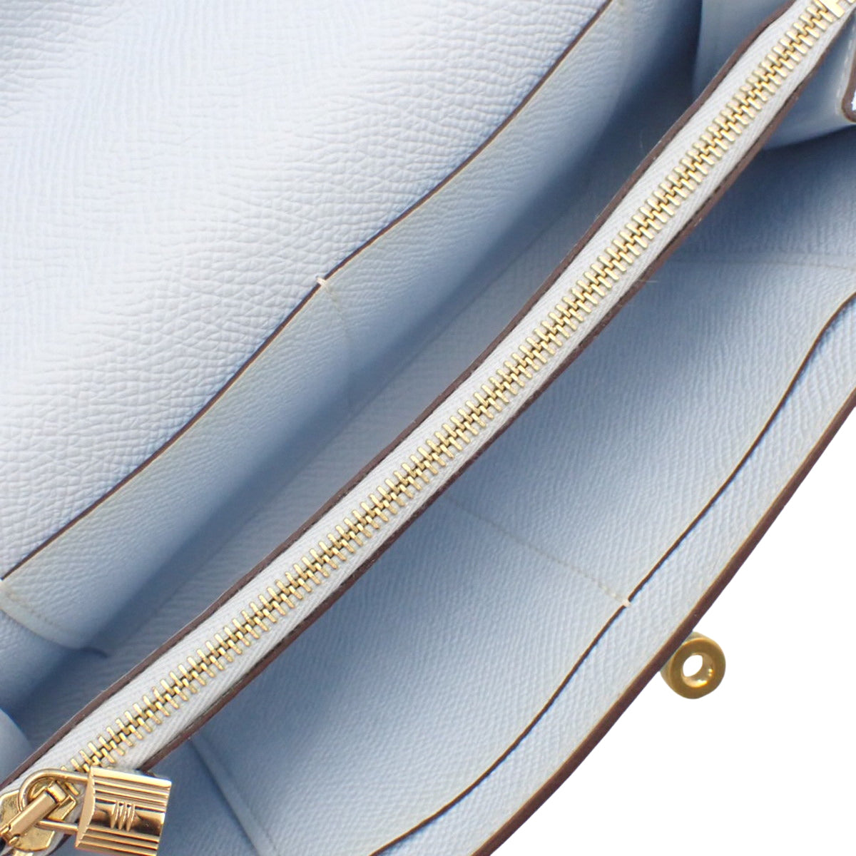 Kelly To Go 钱包,Epsom 皮革,蓝色,金色五金,D 字印记