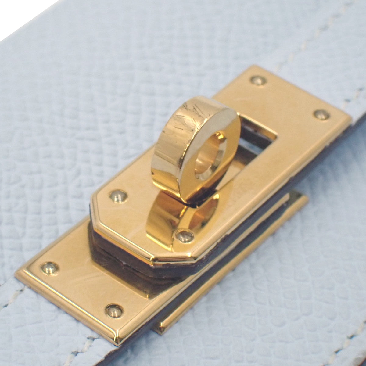 Kelly To Go 钱包,Epsom 皮革,蓝色,金色五金,D 字印记