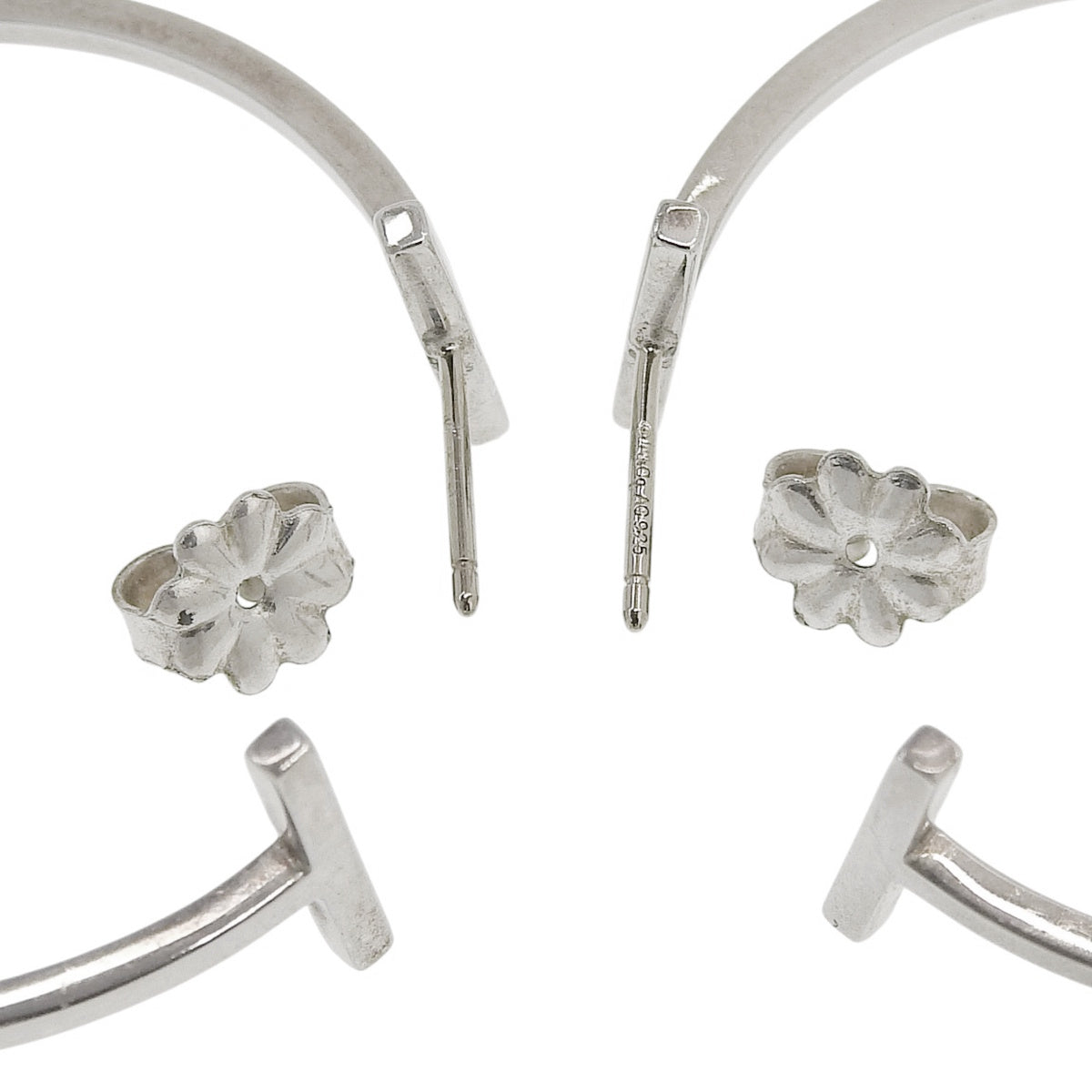 T Wire Hoop Earrings in Silver SV925