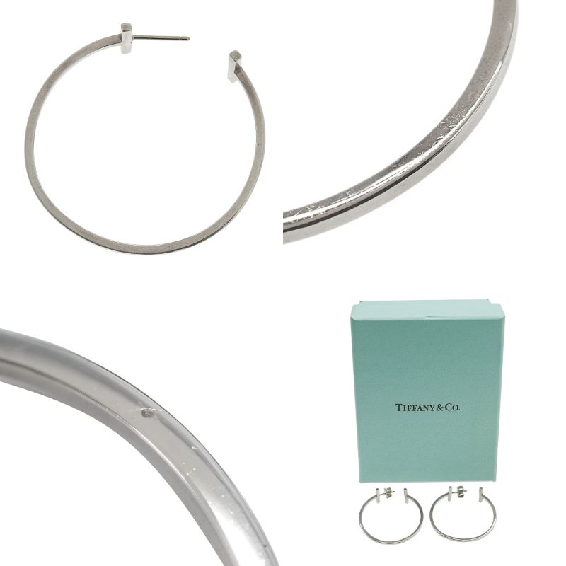 T Wire Hoop Earrings in Silver SV925