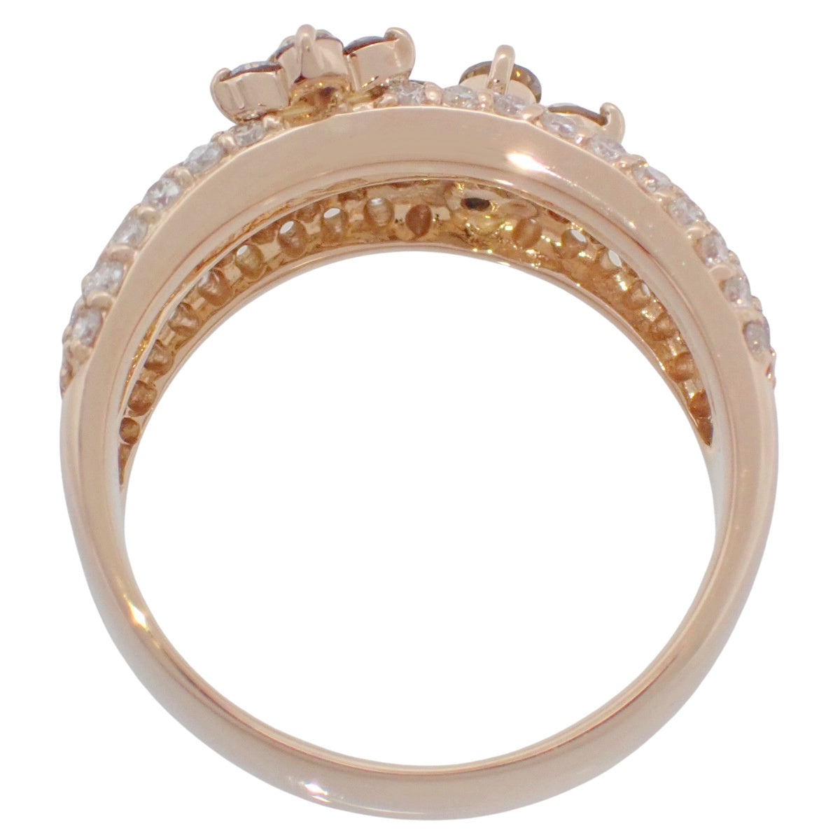 フラワー ダイヤ リング ダイヤモンド D1.07/0.4 ピンクゴールド K18PG 7.0g