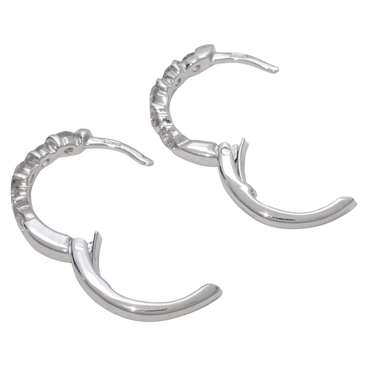 ダイヤモンド フープ ピアス 0.25/0.25 ホワイトゴールド K18WG 2.5g