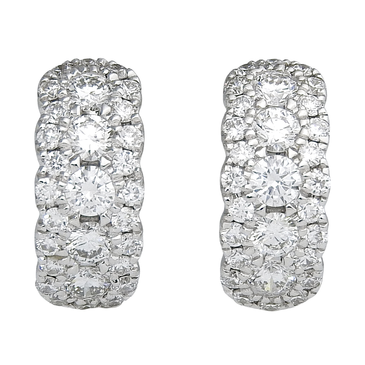 Diamond Mini Hoop Earrings D0.50, 0.50 White Gold K18WG