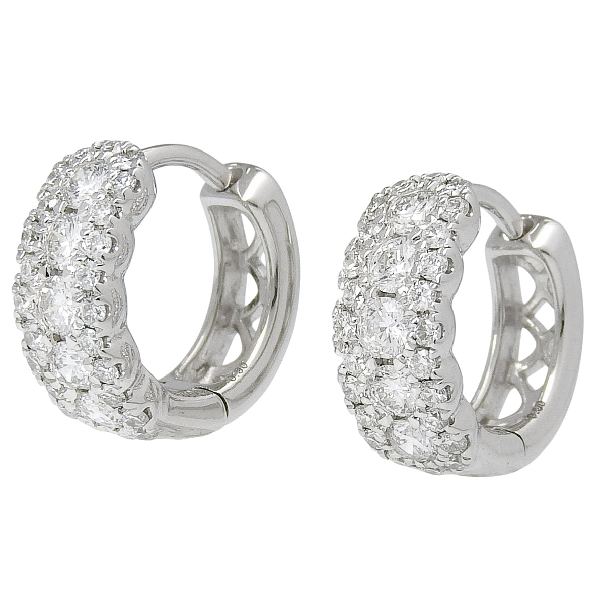 Diamond Mini Hoop Earrings D0.50, 0.50 White Gold K18WG