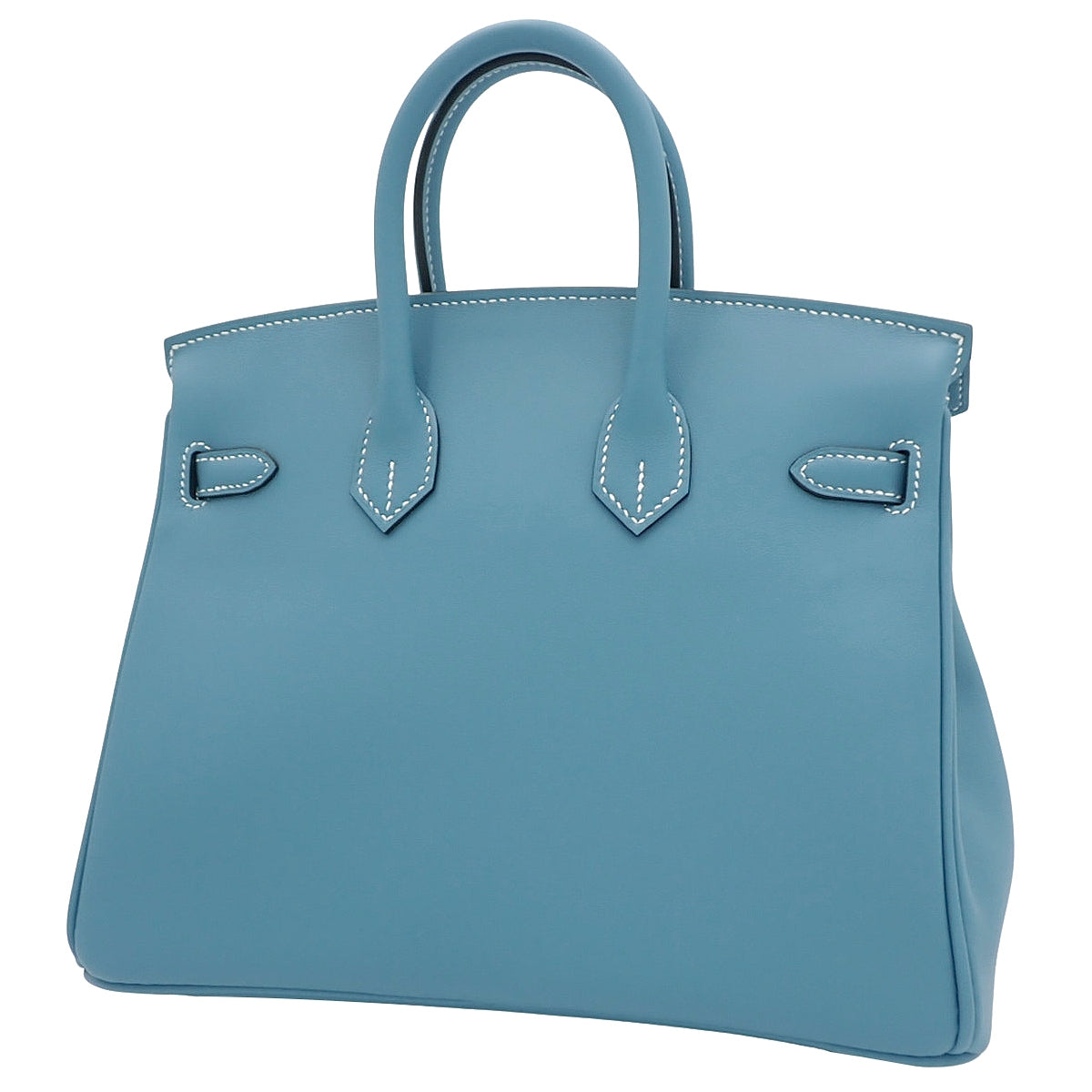 【全新】铂金包,25K 压印,Swift 皮革,钯金配件,牛仔蓝,银色配件