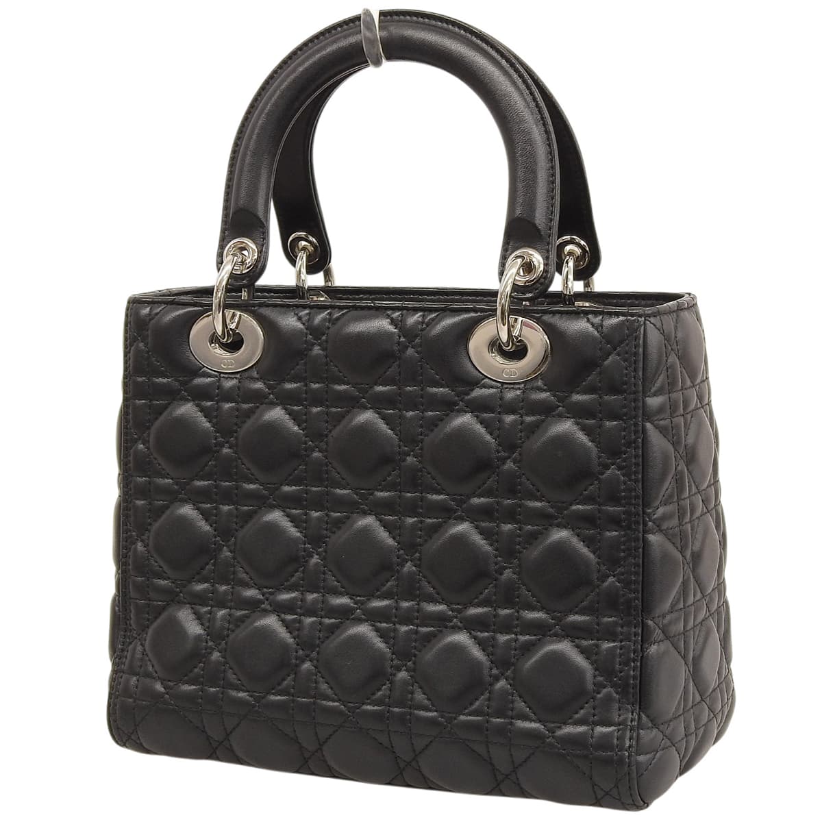 カナージュ レディディオール ミディアム ラムスキン ブラック