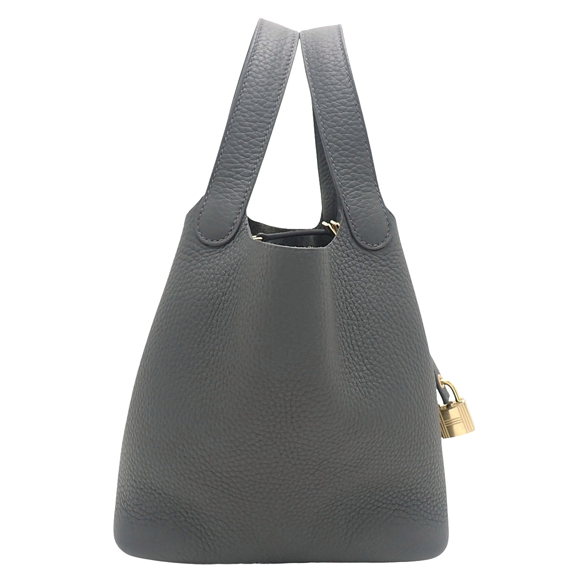 Picotin Lock PM Taurillon Clemence Gris Misty 金色五金 W刻印