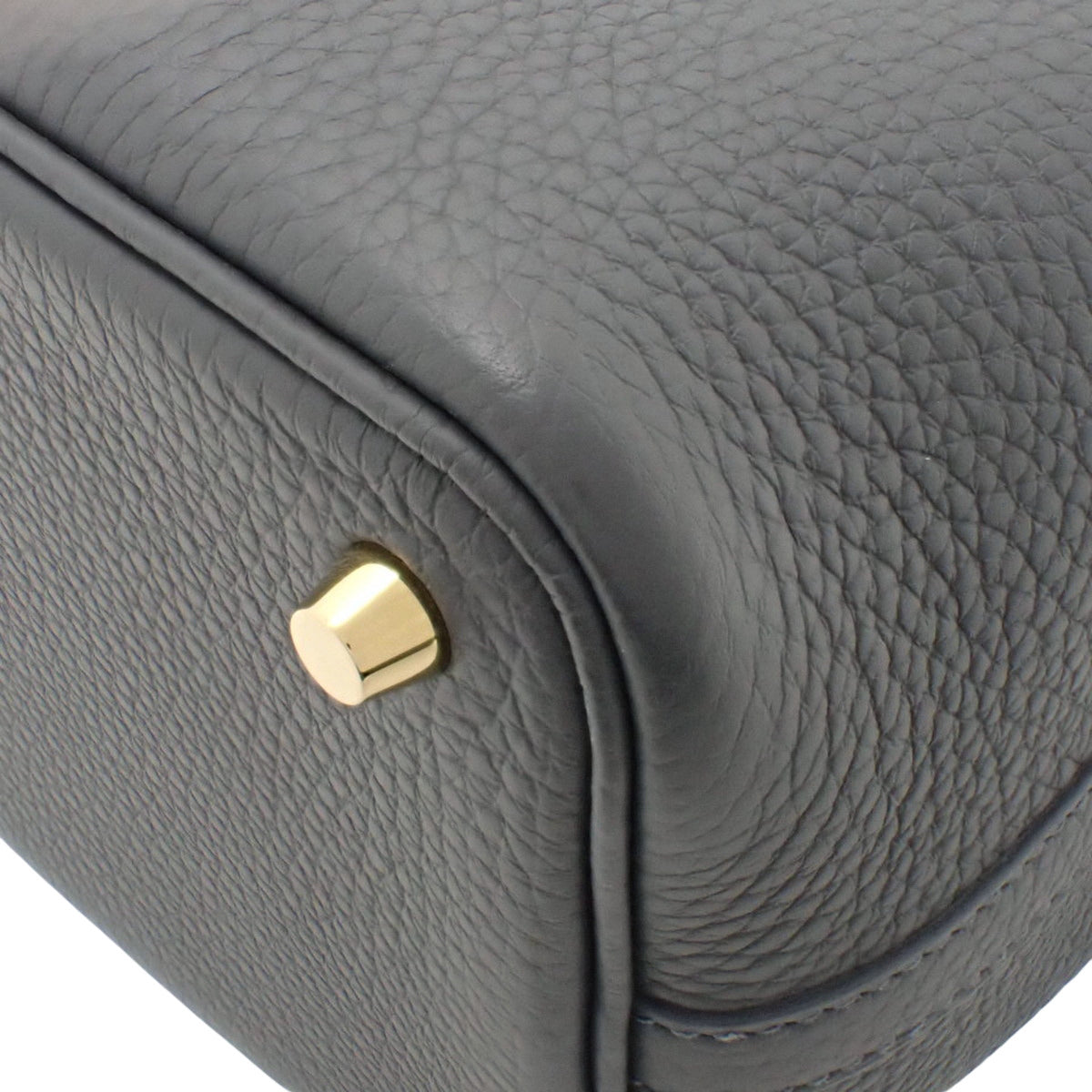 Picotin Lock PM Taurillon Clemence Gris Misty 金色五金 W刻印