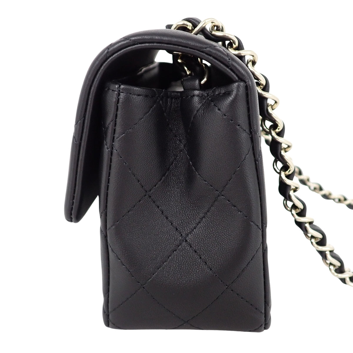Matelassé Coco Mark Chain Shoulder Bag Black