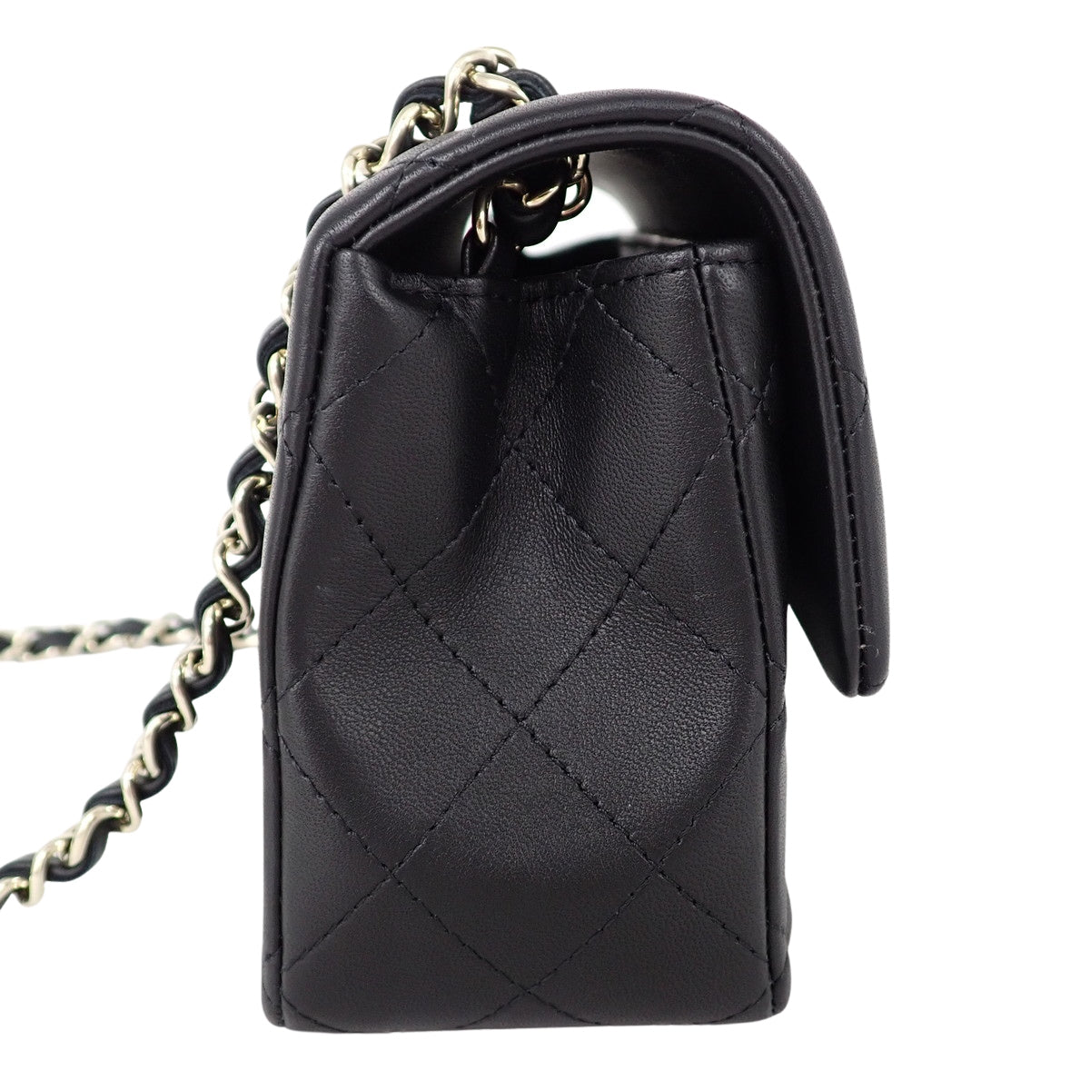 Matelassé Coco Mark Chain Shoulder Bag Black