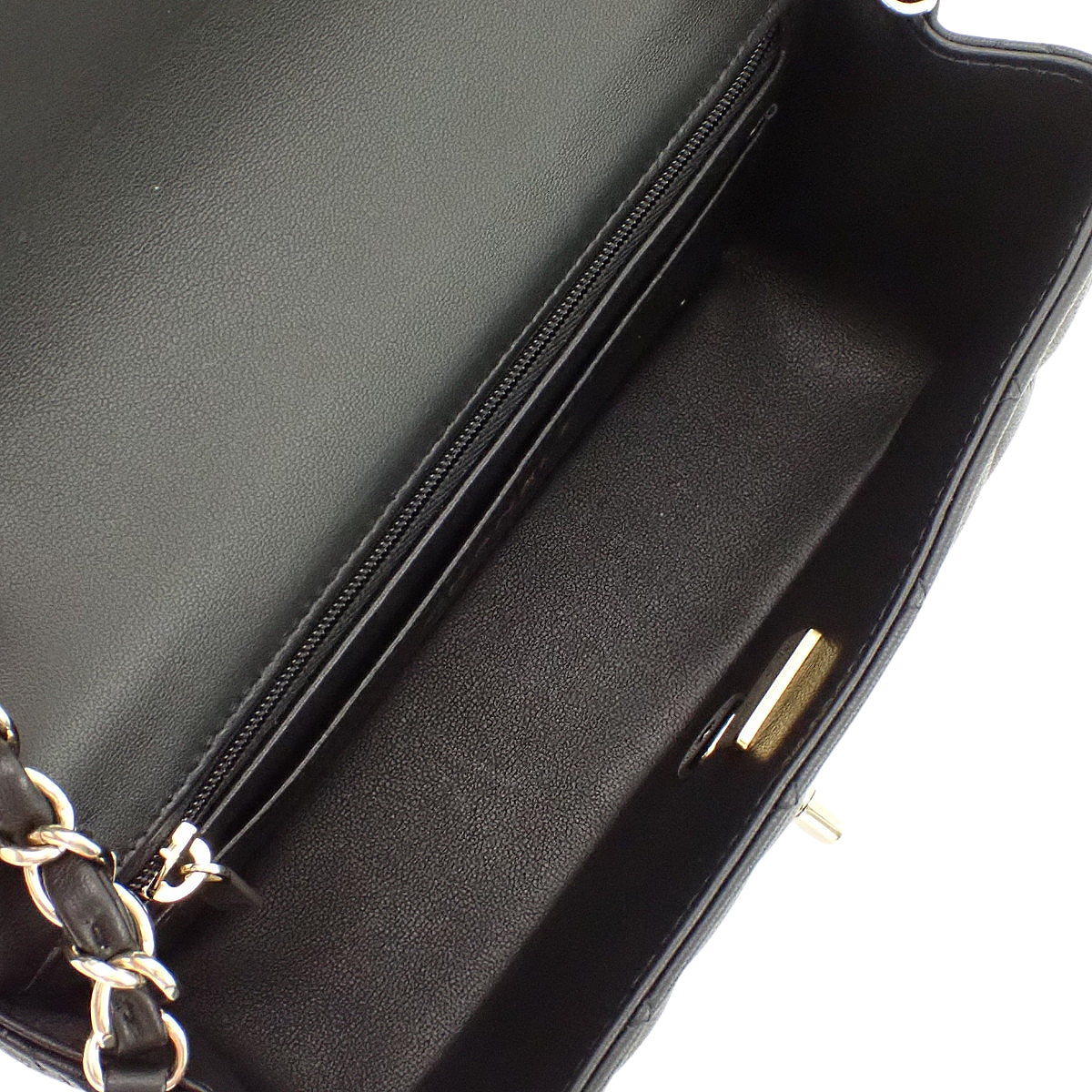 Matelassé Coco Mark Chain Shoulder Bag Black