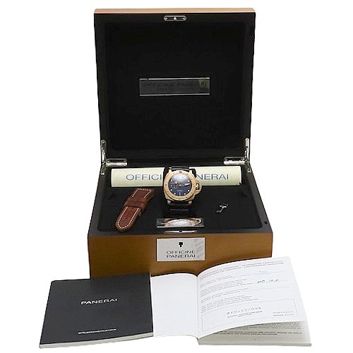 PAM00671 Submersible Bronzo Bronze/Rubber Automatic Blue Limited Edition of 1000