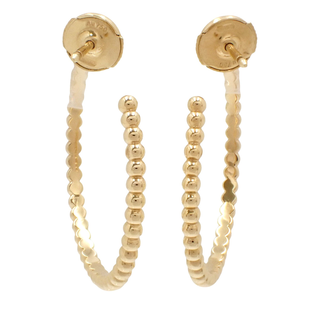 Perle hoop earrings, small model, 18K yellow gold (YG)