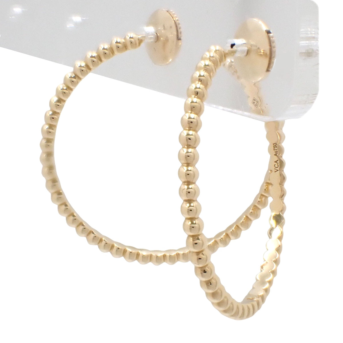 Perle hoop earrings, small model, 18K yellow gold (YG)