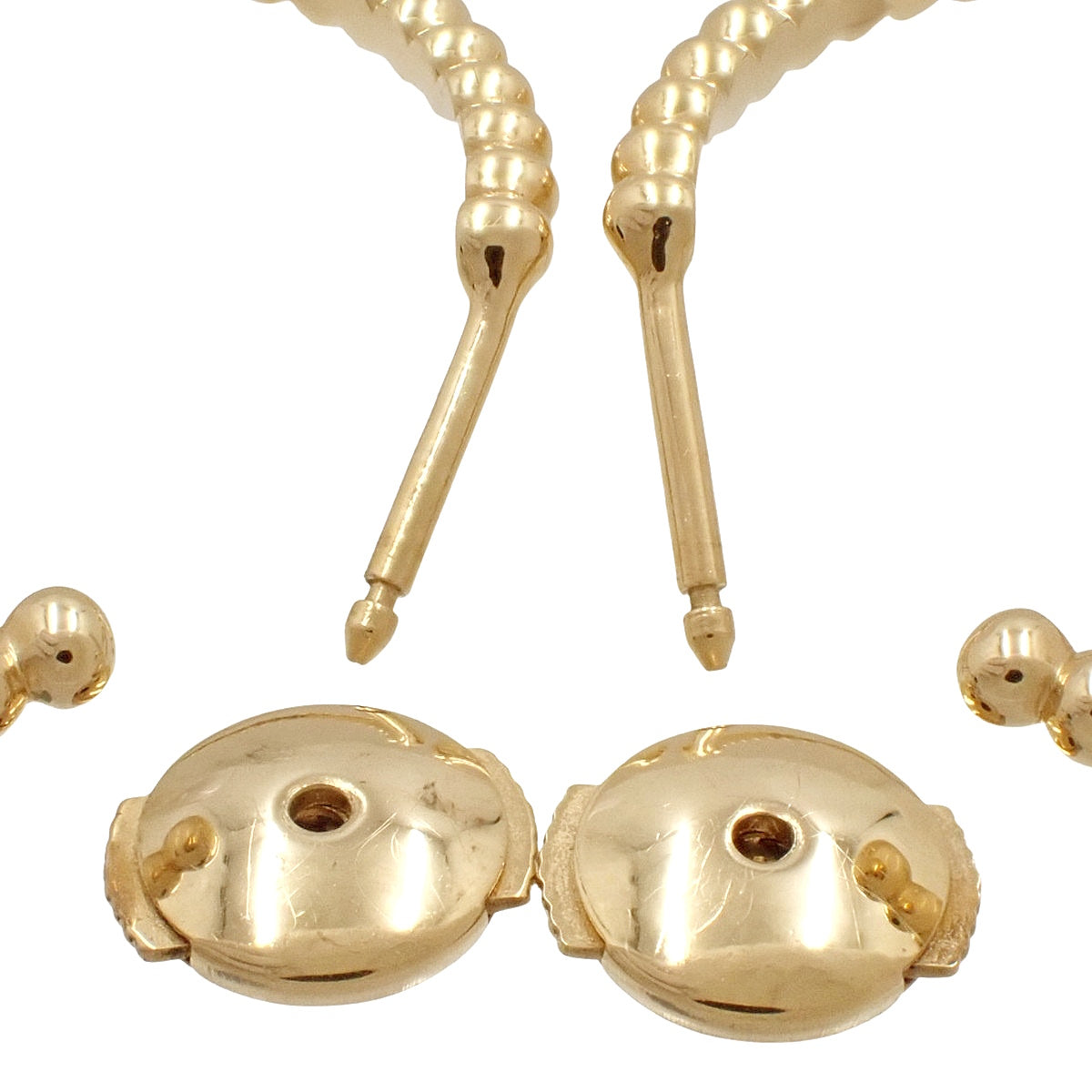 Perle hoop earrings, small model, 18K yellow gold (YG)
