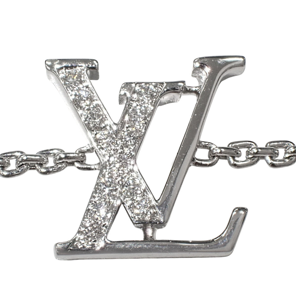 18K 白金和白金字母钻石手链