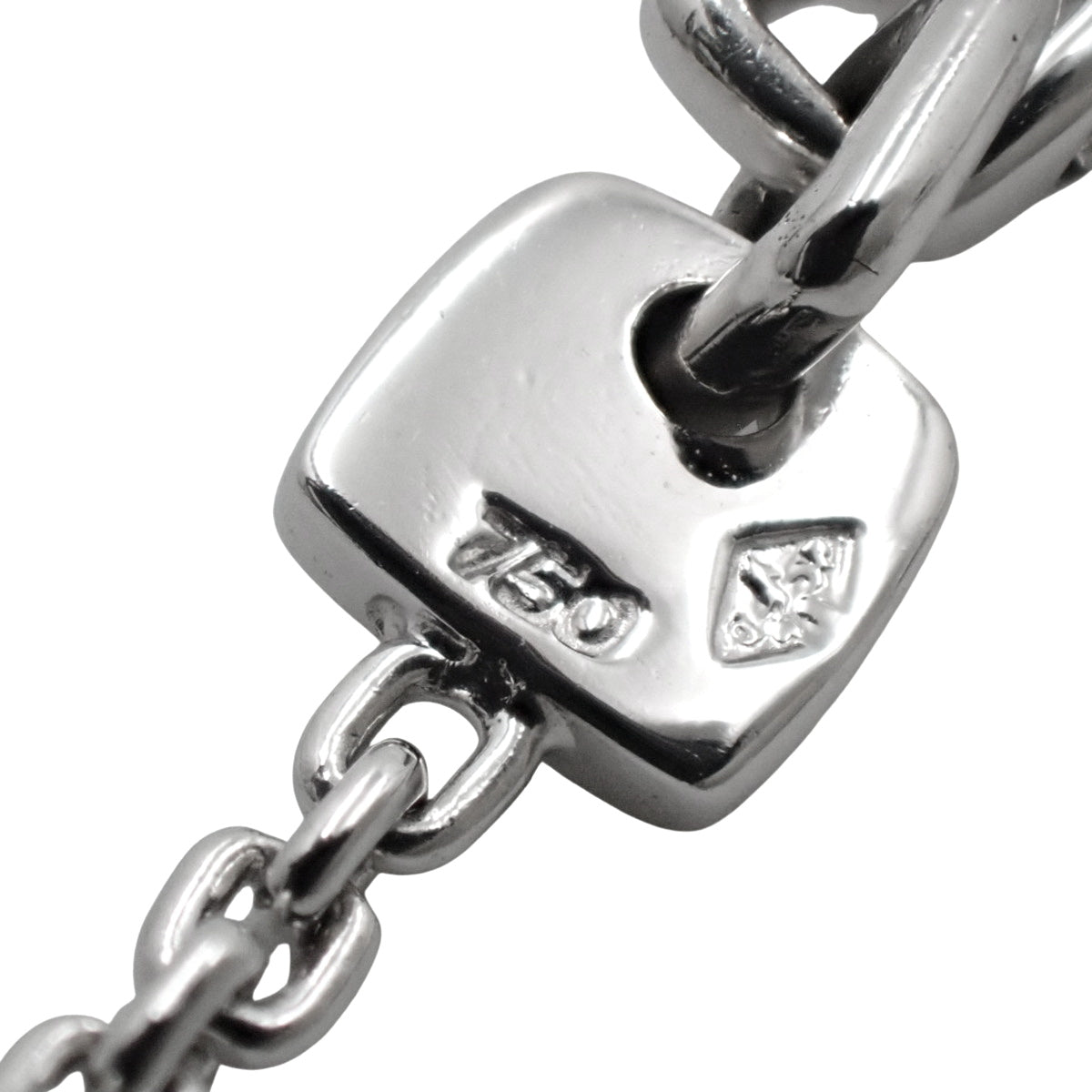 18K 白金和白金字母钻石手链