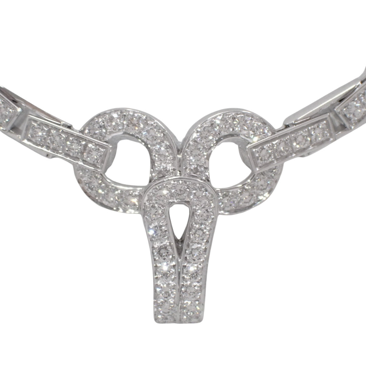 Agraffe Necklace Diamond/Pearl K18 White Gold WG