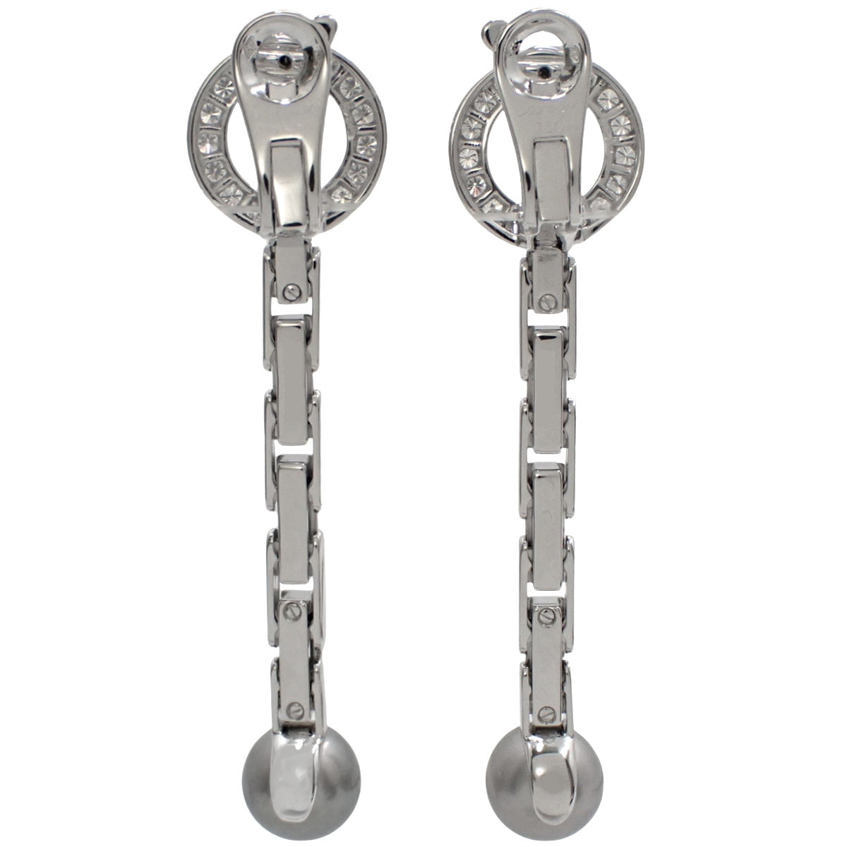 Pinktada Maxima Diamond Earrings with Diamond and Pearl in 18K White Gold and White Gold