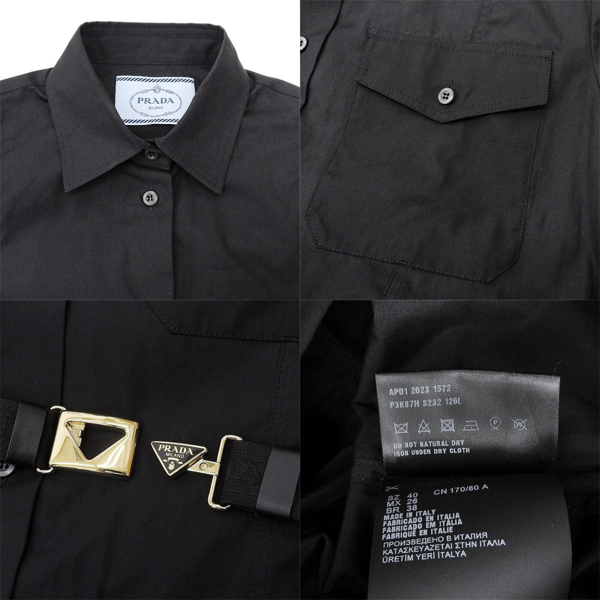 Triangle Logo Dress 2023 Size 40 Shirt Dress Short Sleeve