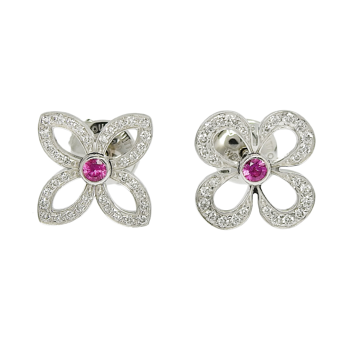 Puces Crackantes Diamond/Pink Sapphire White Gold K18WG