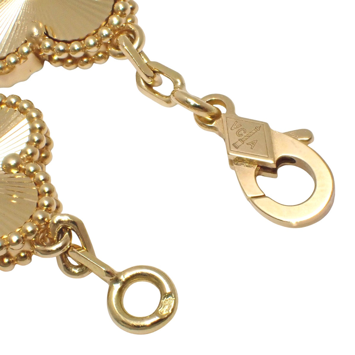 复古阿尔罕布拉手镯,5个图案,18K黄金,玑镂纹饰