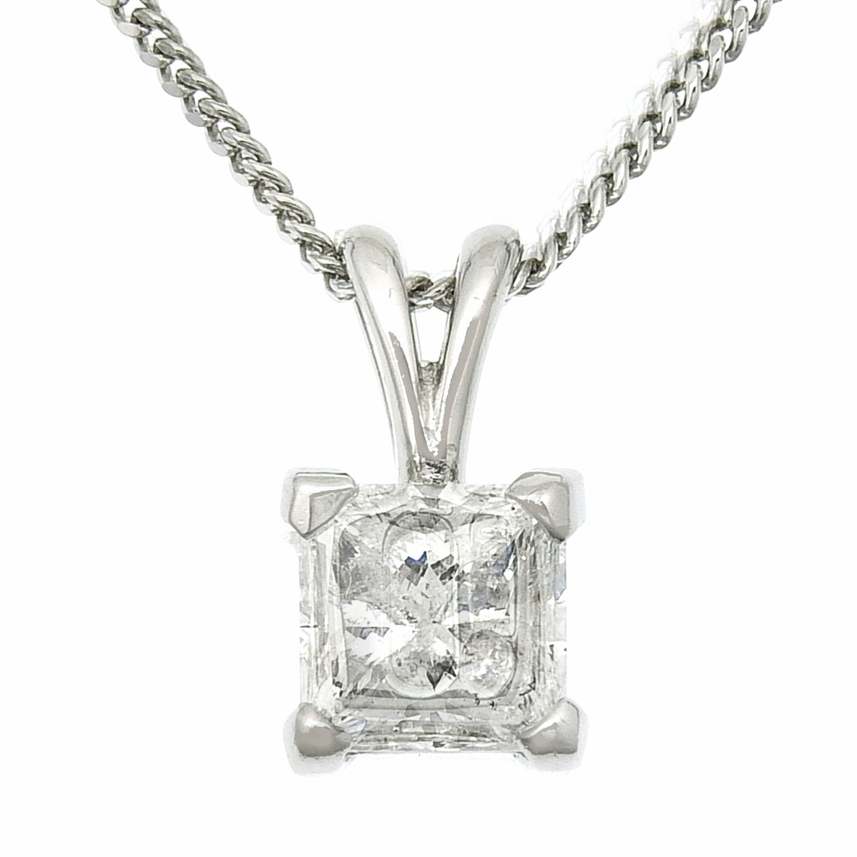 Single Diamond Necklace D1.07 Platinum Pt850 4.5g 1PD