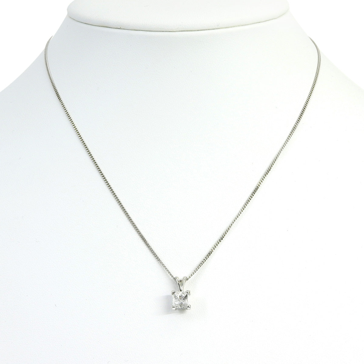 Single Diamond Necklace D1.07 Platinum Pt850 4.5g 1PD