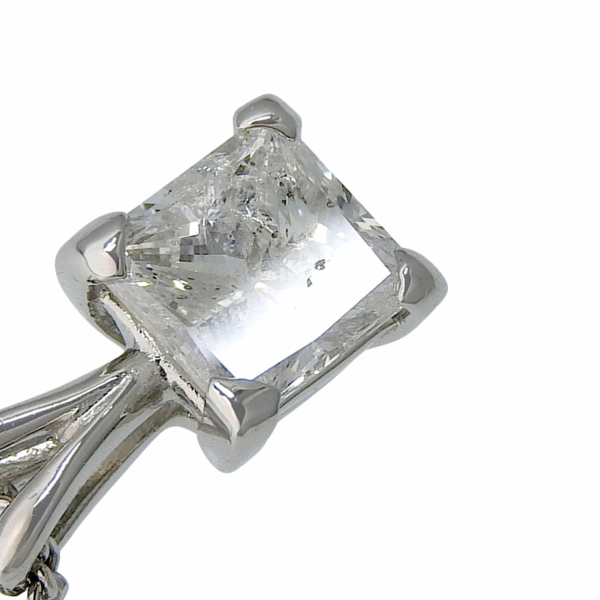 Single Diamond Necklace D1.07 Platinum Pt850 4.5g 1PD