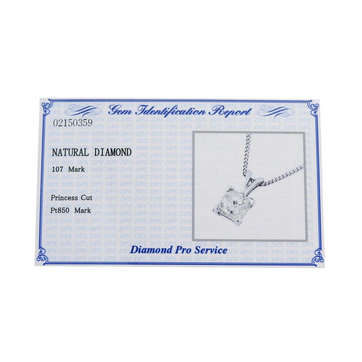 Single Diamond Necklace D1.07 Platinum Pt850 4.5g 1PD