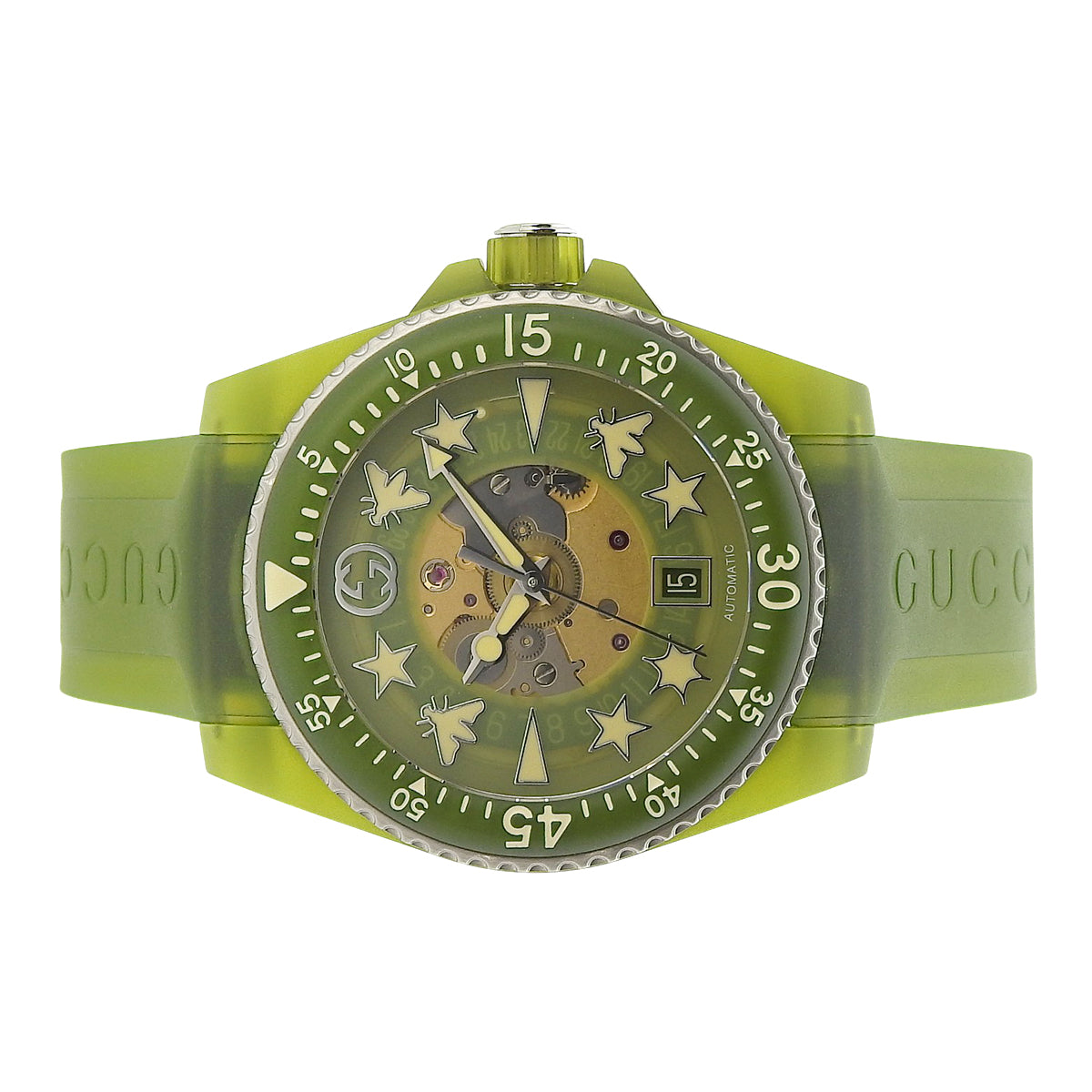 Dive YA136345 Rubber Stainless Steel Green Automatic Men's Watch