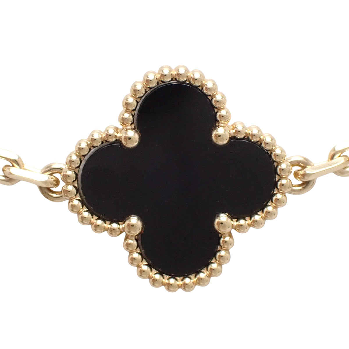 复古阿尔罕布拉项链,10个图案,缟玛瑙,18K黄金