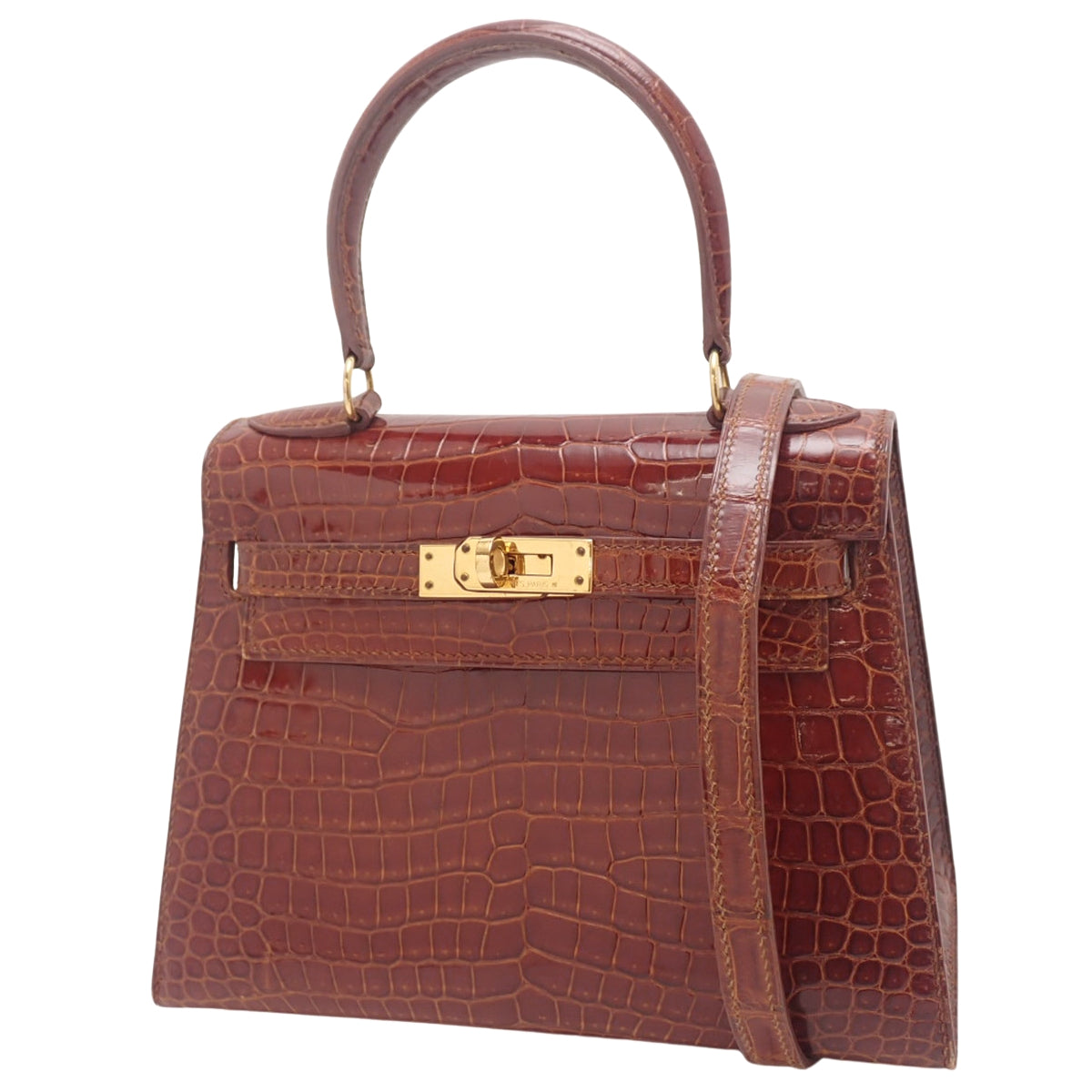 ミニケリー ポロサス クロコダイル ミール ゴールド金具 □A刻印