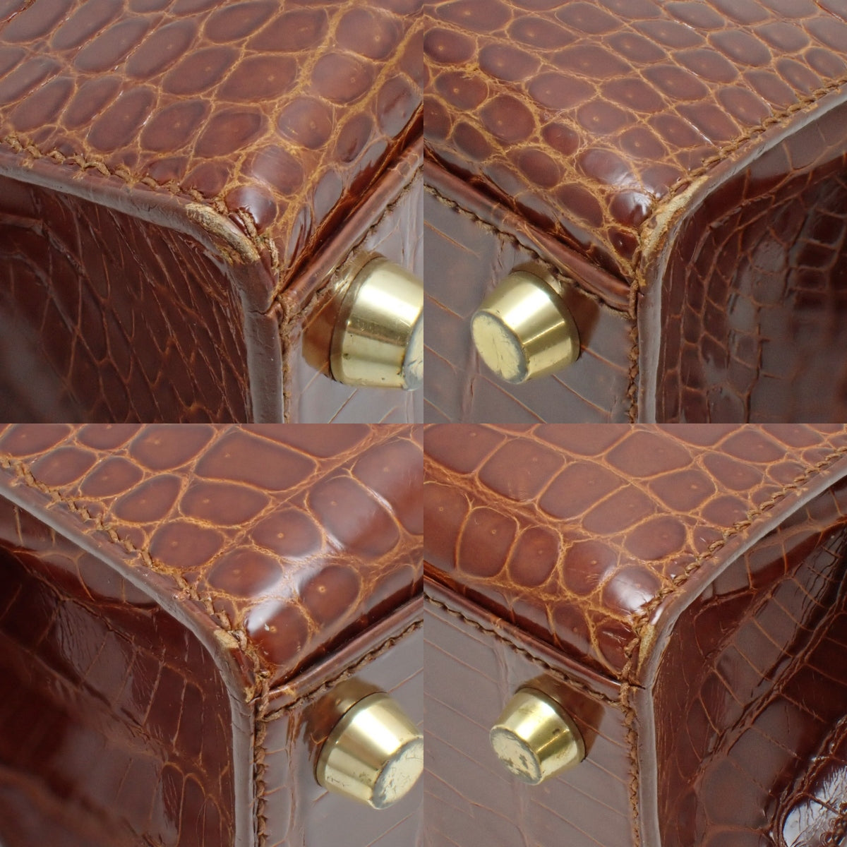 Mini Kelly Polosus Crocodile Meal Gold Hardware A Stamp