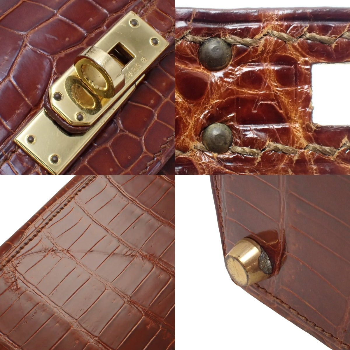 Mini Kelly Polosus Crocodile Meal Gold Hardware A Stamp