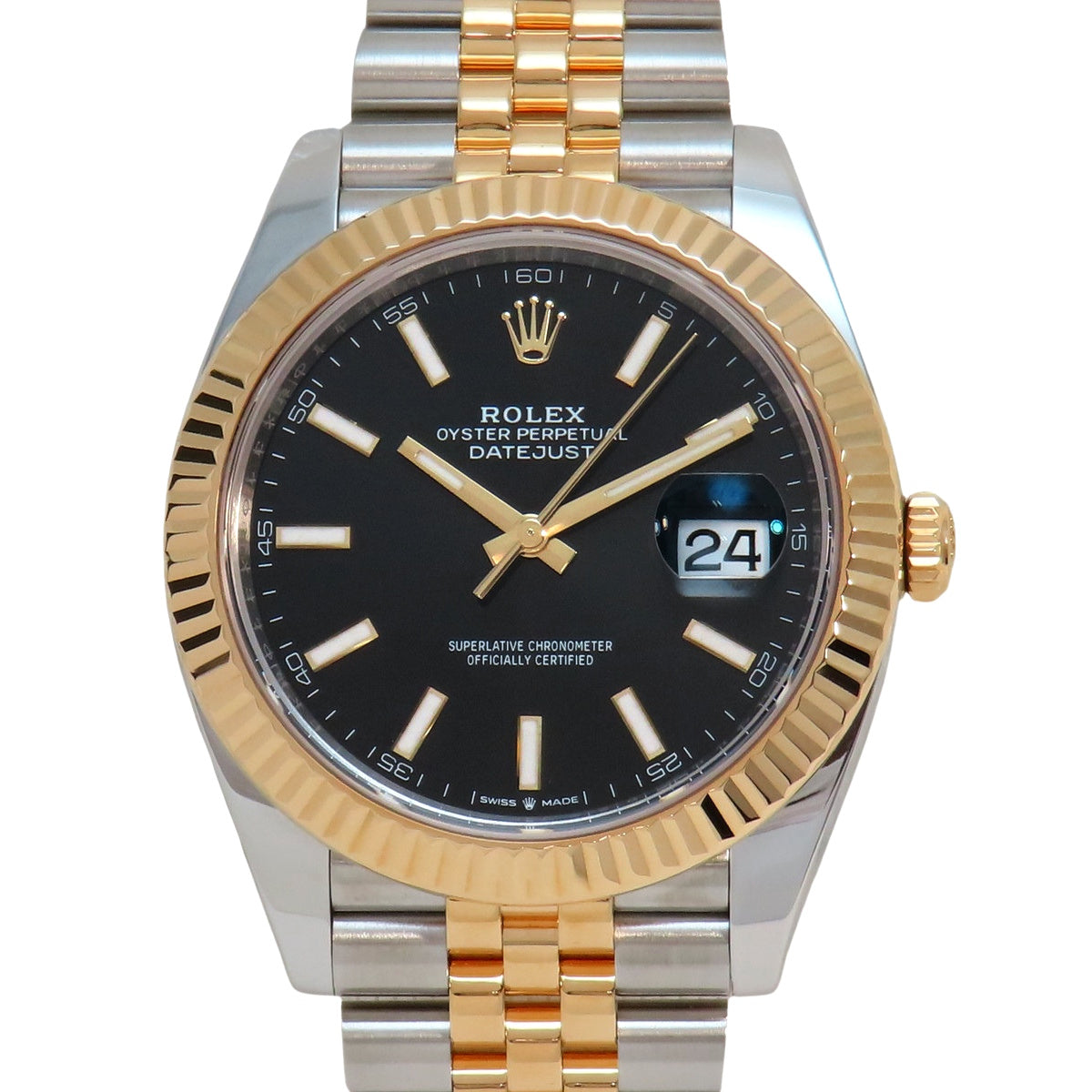 デイトジャスト41 126333 YG/SS ランダム番 ブラック 自動巻き メンズ