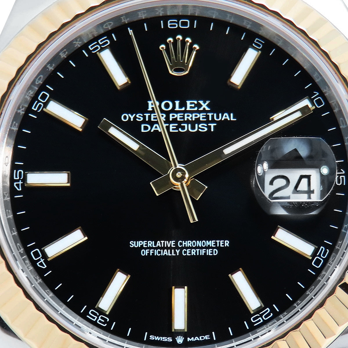 Datejust 41 126333 YG/SS Random Number Black Automatic Men's