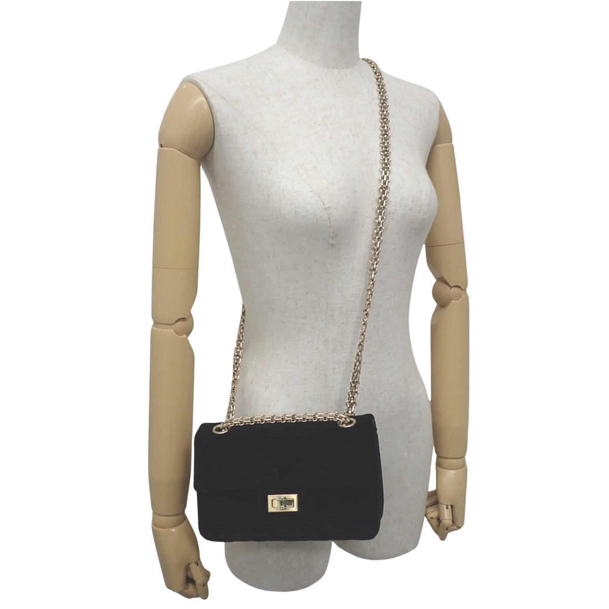 2.55 チェーンショルダーバッグ ベルベット ブラック