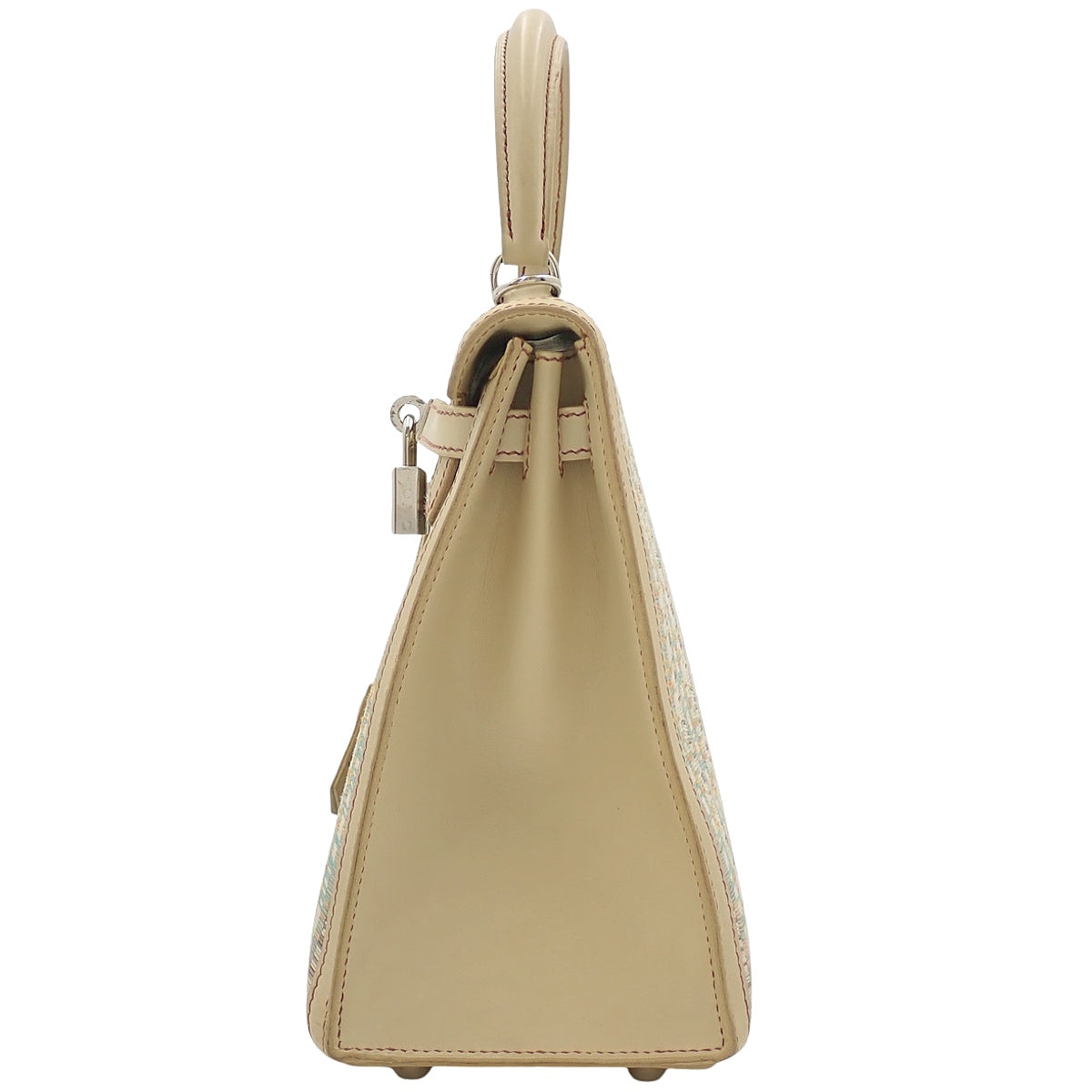 ケリー25 (外縫い) バレニア ヴィブラートスニップ パラジウム金具 ベージュ シルバー金具 □E刻印