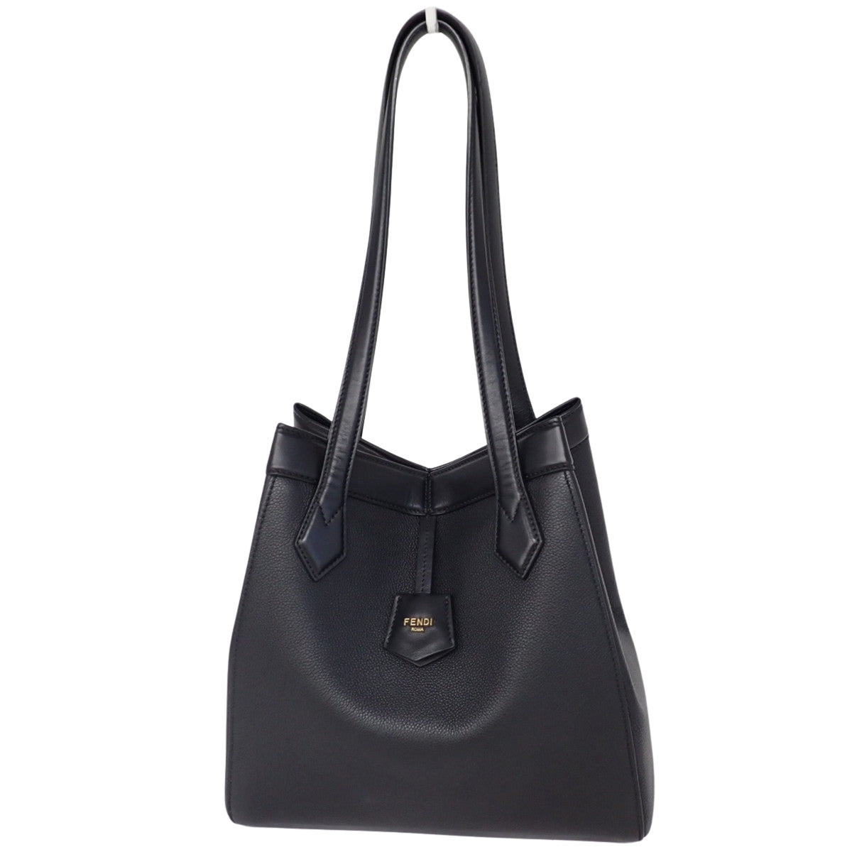 【美品】FENDI ブラックレザーバングル/箱付き 美品】FENDI ブラックレザーバングル/箱付き 美品】FENDI ブラック