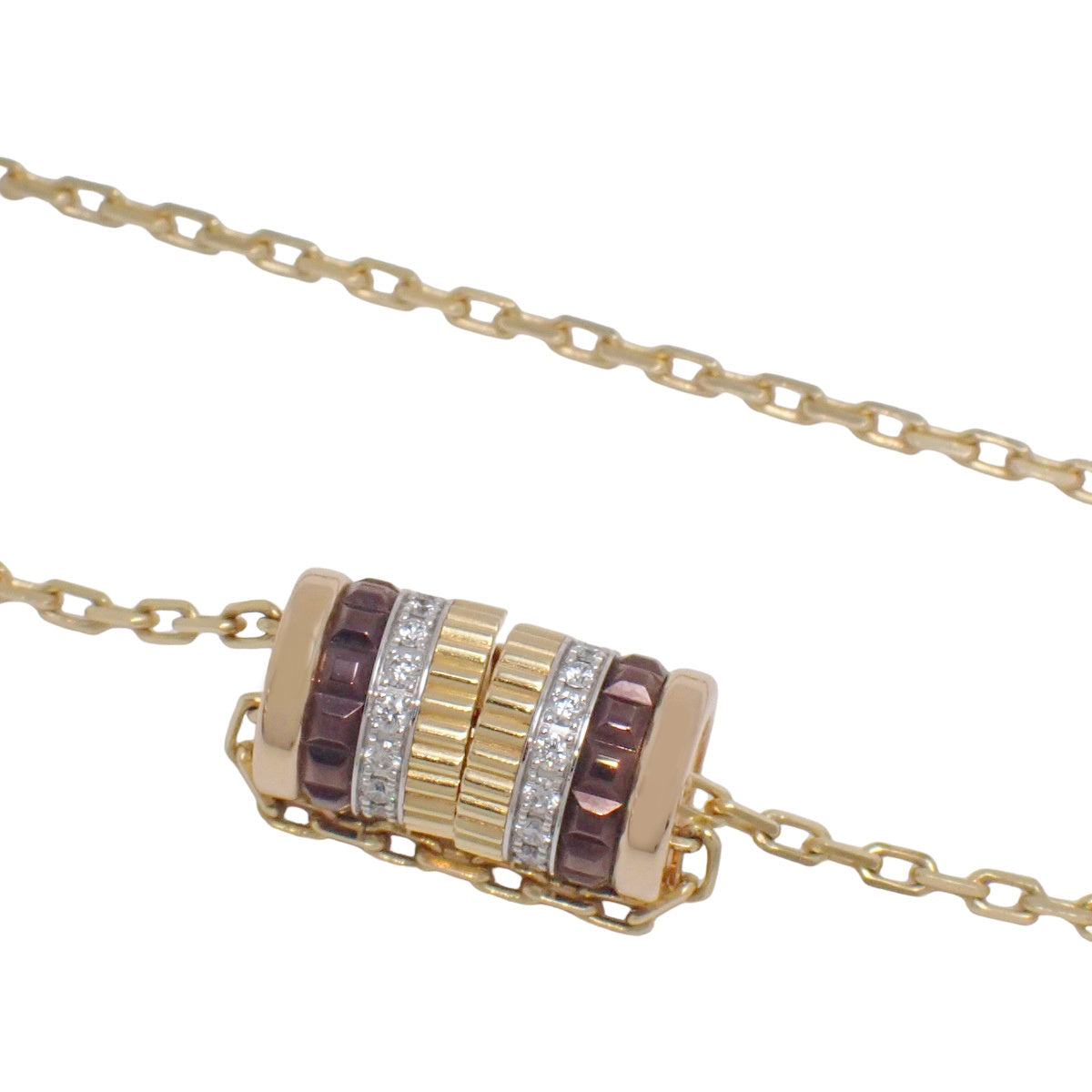 Boucheron Quatre Classique 2-Motif Diamond Necklace K18YG 10.7g